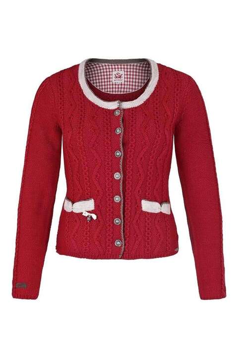 Dirndljacke mit Zopfmuster rot