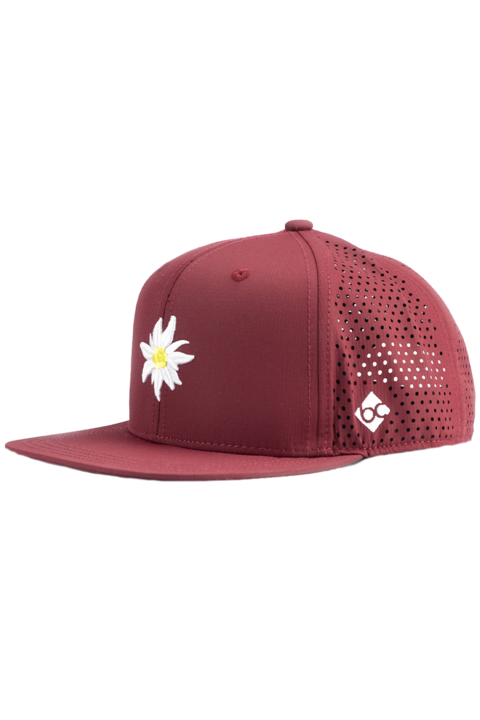 Snapback Cap mit Edelweisslogo dunkelrot