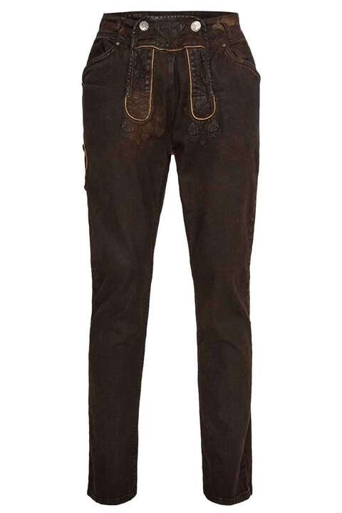 Herren Jeans 'Lederhose' lang dunkelbraun