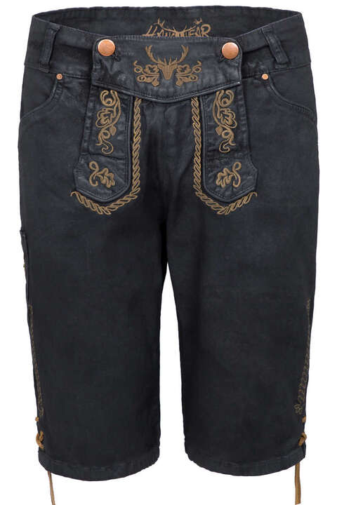 Herren Jeans 'Lederhose' schwarz