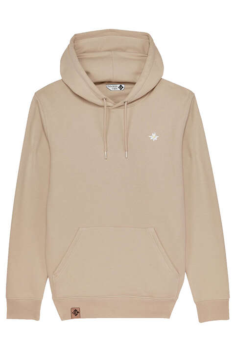 Kapuzenpullover Hoodie Edelwei Bio-Baumwolle beige