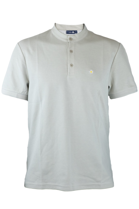 Herren Polo-Shirt Edelwei hellgrau