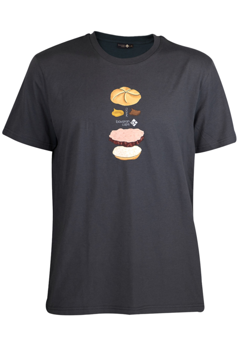 Herren T-Shirt 'Bavarian Burger' blau