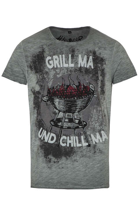 Herren T-Shirt mit Grill und Chill anthrazit