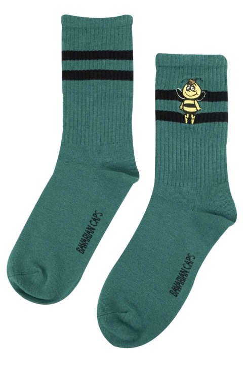Herren Socken Biene Maja Willi-Motiv grn