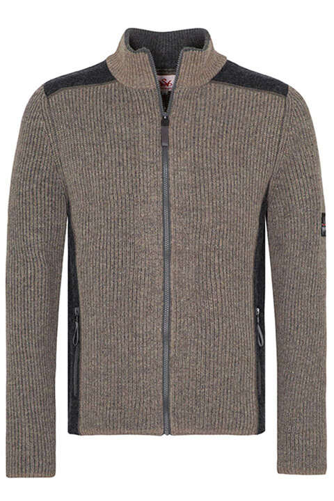 Herren Strickjacke mit Reiverschluss nuss meliert