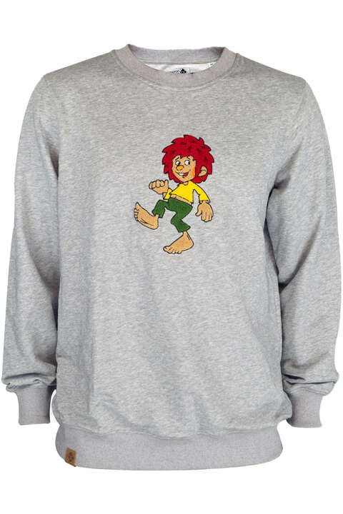 Herren Sweater 'Pumuckl' hellgrau