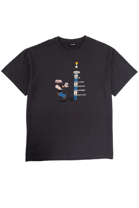 Herren T-Shirt 'Popeye haut den Lukas' dunkelgrau