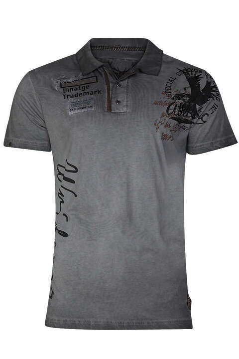 Herren Trachten Polo-Shirt 'Original' grau