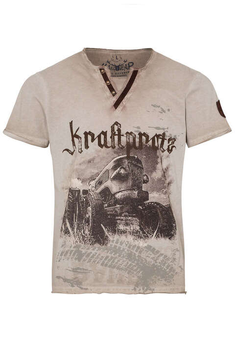 Herren T-Shirt 'Kraftprotz' beige