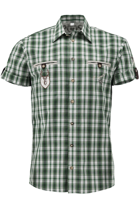 Herren Trachtenhemd kariert Regular Fit blau/grn