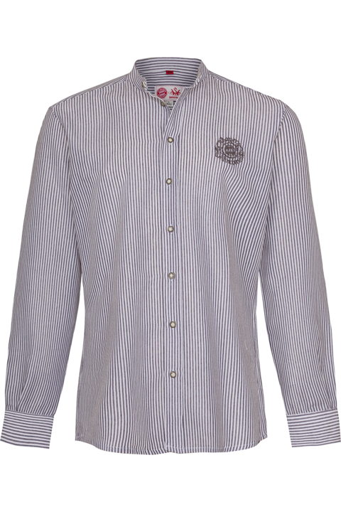 Herren Trachtenhemd Slim Fit mit FCB-Logo wei/grau