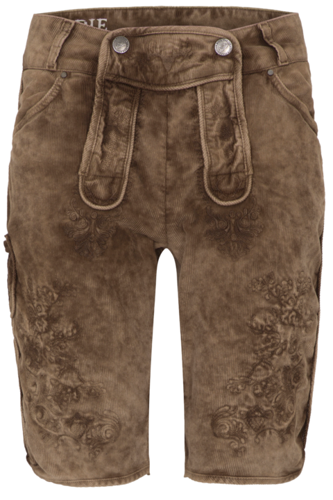 Herren Trachtencordhose 'Lederhosenstyle' schlamm