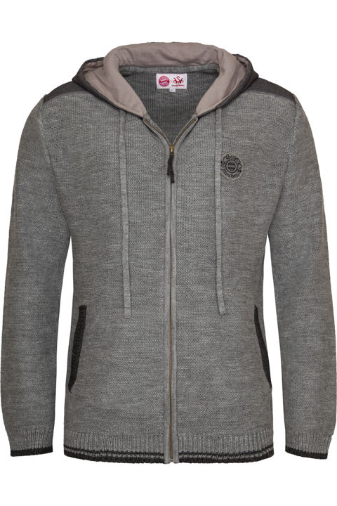 Herren Trachtenstrickjacke sportiv grau