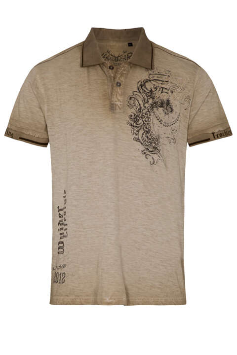 Herren Polo 'Trachten Lifestyle' greige