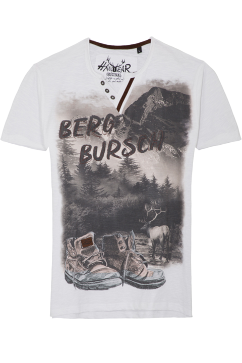 Herren T-Shirt 'Berg Bursch' Bio-Baumwolle wei