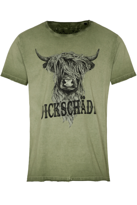 Herren T-Shirt mit Dickschdl-Print oliv