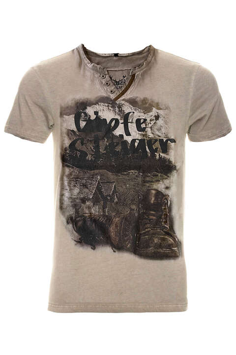 Herren T-Shirt 'Gipfe Steiger' braun