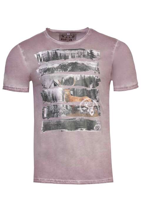 Herren T-Shirt Hirschmotiv Lavendel