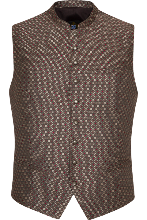 Herren Trachtenweste Slim-Fit braun gemustert