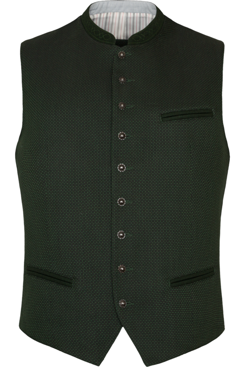 Herren Trachtenweste Slim-Fit grn gemustert
