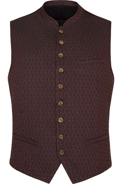 Herren Slim-Fit Trachtenweste Stretch bordeaux