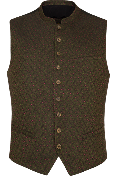 Herren Slim-Fit Trachtenweste Stretch oliv