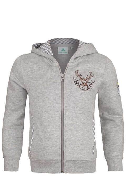 Kinder Trachten Sweatjacke grau