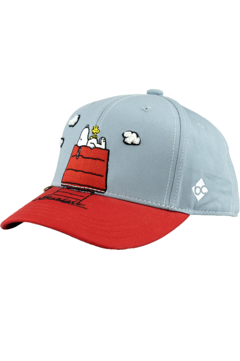 Kinder Cap mit Snoopy schlft - Stickerei hellblau