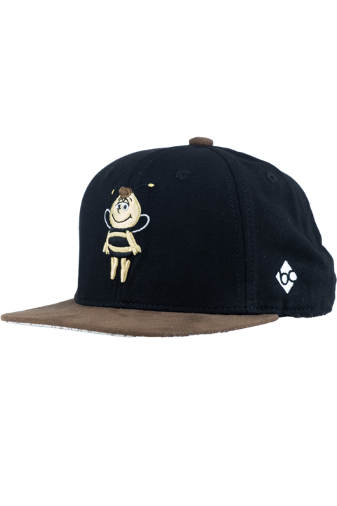 Kinder Cap 'Willy' mit Baumwolle und Leinen schwarz