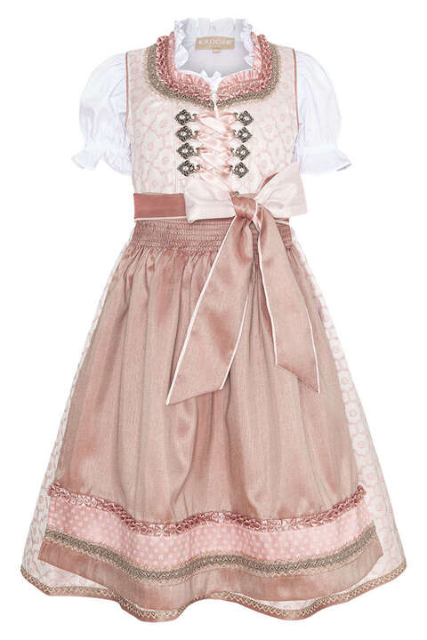 Festliches Mdchen Dirndl mit Bluse altrosa