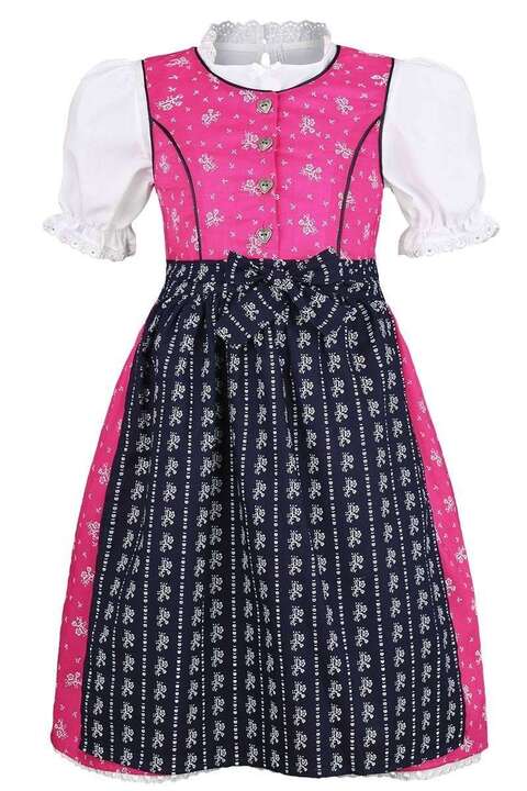 Mdchen Dirndl geblmt pink blau mit Bluse