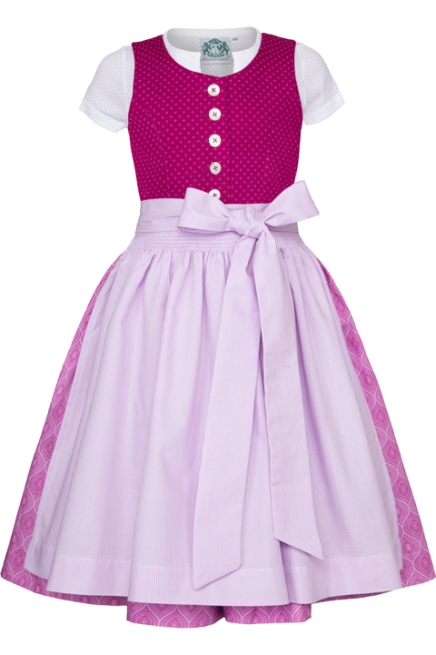 Kinder Baumwolldirndl mit Bluse beere