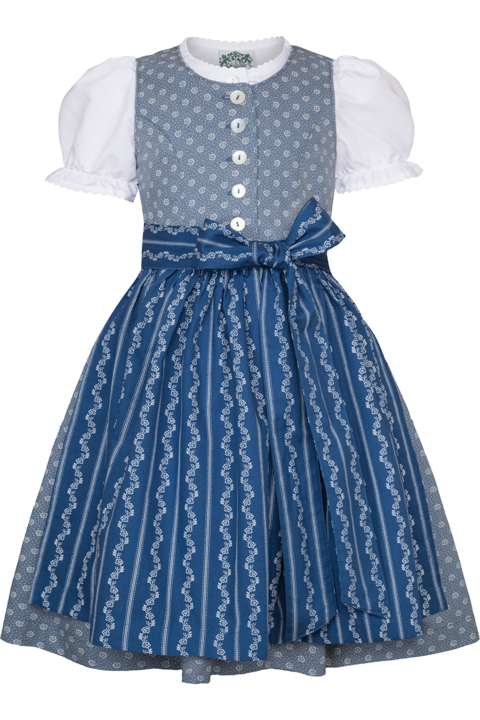 Kinderdirndl aus Baumwolle mit Bluse hellblau