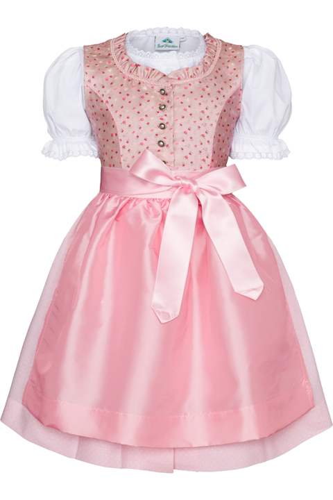 Kinderdirndl mit Bluse und Blumenmuster rosa