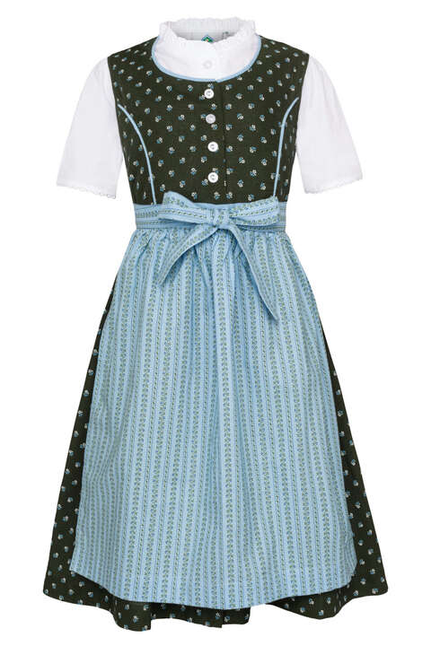 Kinder Baumwolldirndl mit Bluse tanne