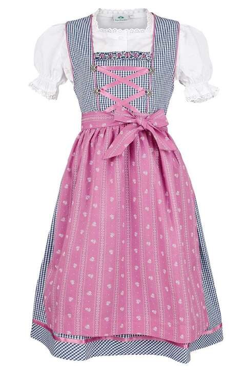 Kinderdirndl marine pink mit Bluse