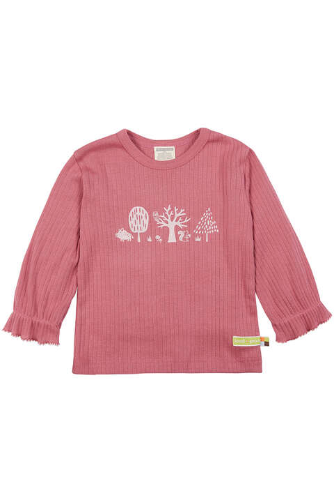 Langarm-Shirt Waldtiere Baby und Kleinkind mauve