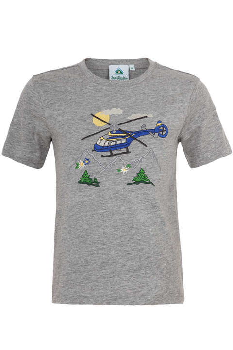 Kinder T-Shirt 'Hubschrauber' grau