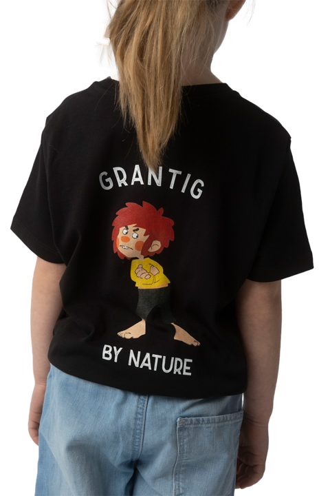 Kinder T-Shirt 'Grantig by nature' schwarz