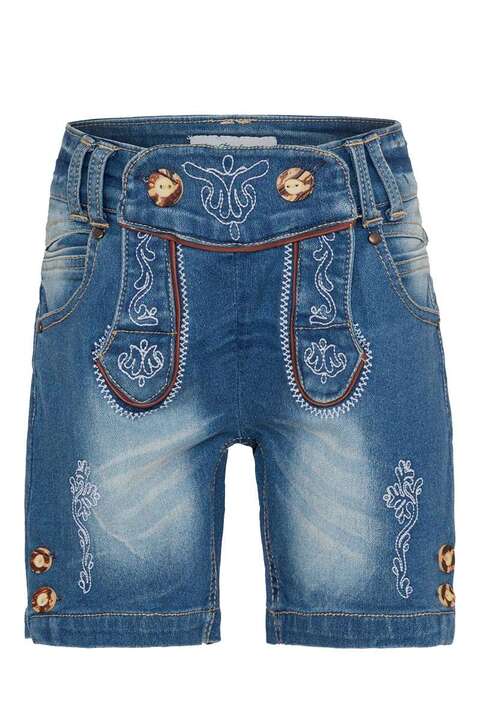 Kinder Trachten-Jeans Bermuda blau