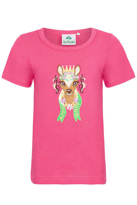 Mdchen T-Shirt 'Alpen Queen' mit Reh pink