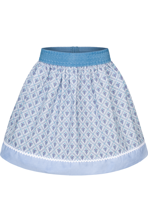 Kinder Trachtenrock mit Blumenrankmuster blau
