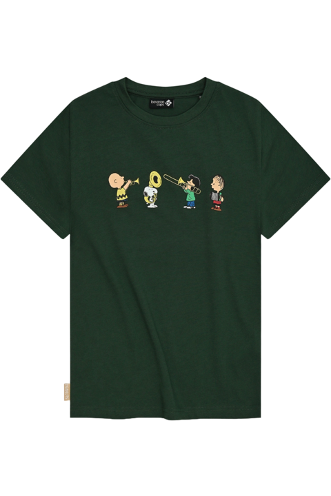 Kinder T-Shirt mit Druck 'Peanuts Blaskapelle' dunkelgrn