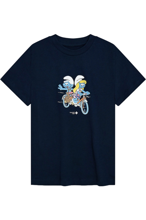Kinder T-Shirt mit Druck 'Schlmpfe Trachtentandem' dunkelblau
