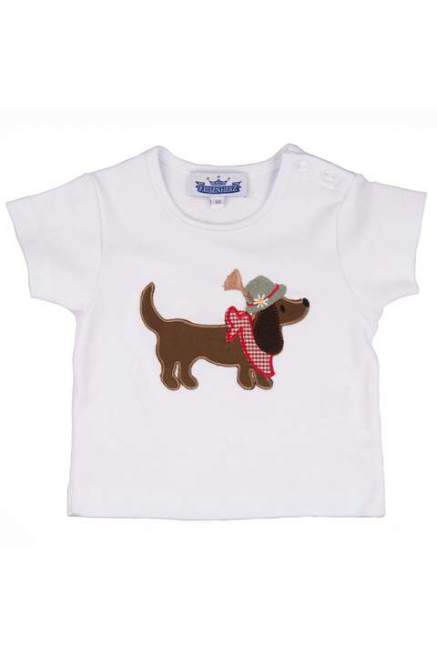 Baby Kinder T-Shirt Dackel wei