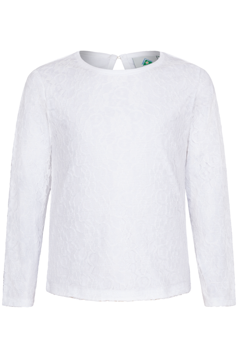 Mdchen Dirndbluse Trachtenbluse mit Spitze wei