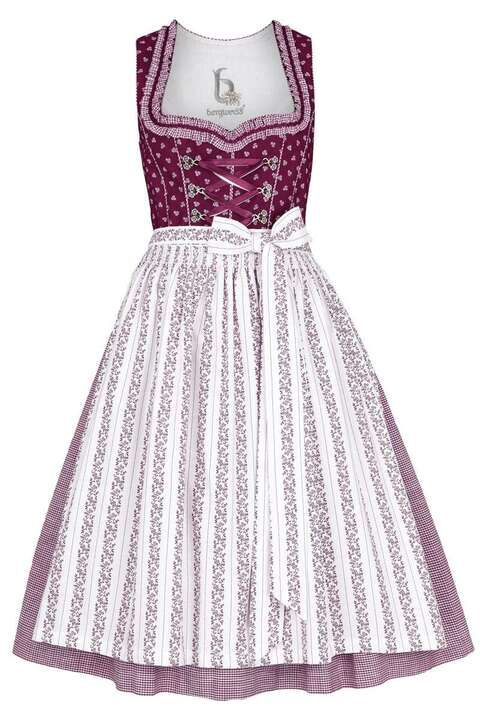 Midi Dirndl beere weiss