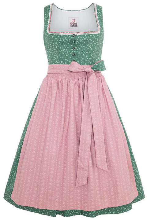 Midi Baumwolldirndl grn rosa