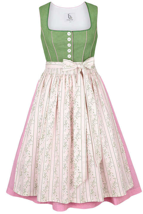 Leinendirndl Midi grn rosa